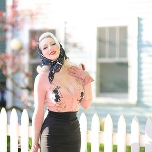 Poodle Cardigan Rockabilly Retro Pinup - Meow!